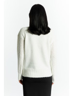Dámsky sveter so vzorom Mimosa SWE 1860-K000 White - Monnari