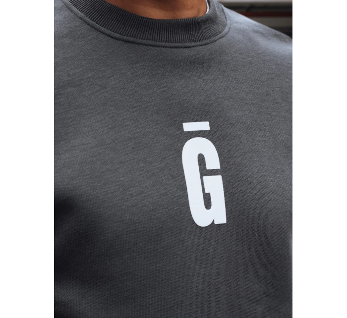 Pánská grafitová mikina s potiskem Dstreet model 21993004 - FashionStreet