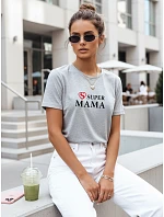 Dámske tričko s potlačou Super Mama svetlo šedá FashionStreet NX5025RY