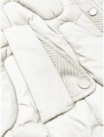 Krátka zimná bunda v ecru farbe s ozdobnou kapucňou S'west (B8261-26) Krátka zimná bunda v ecru farbe s ozdobnou kapucňou S'west (B8261-26)