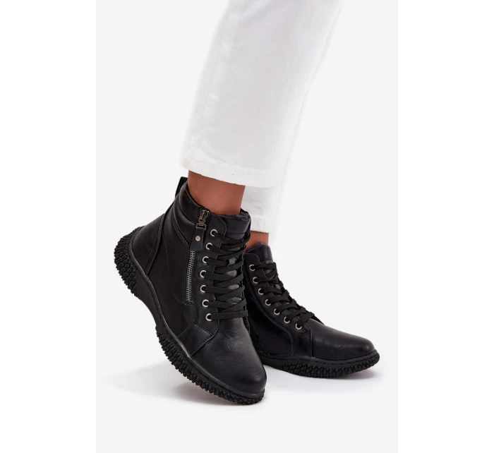 Dámské boty s podšívkou z eko kůže Černé model 21712168 - EVENTO Dámské boty s podšívkou z eko kůže Černé model 21712168 - EVENTO