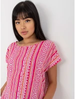 Dámska blúzka D73771R10978P biela a ružová - FPrice