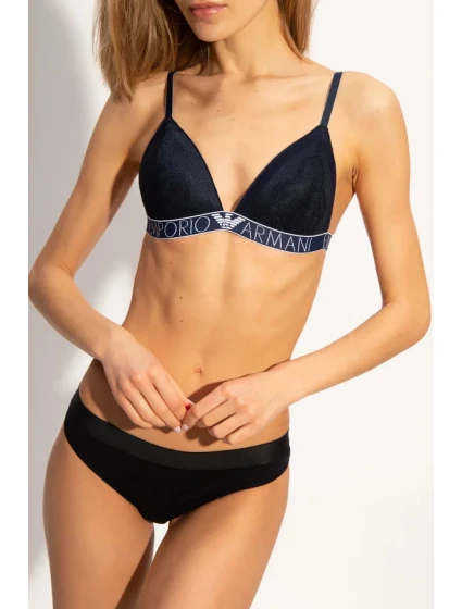 Krajková vyztužená podprsenka námořnická modrá model 15340092 - Emporio Armani Krajková vyztužená podprsenka námořnická modrá model 15340092 - Emporio Armani