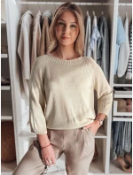 Dámsky oversize sveter SOFTICAN beige FashionStreet MY2432 Dámsky oversize sveter SOFTICAN beige FashionStreet MY2432