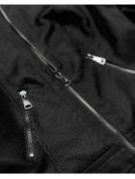 Čierna dekoratívna bunda z ekokože (G85)