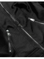 Čierna dekoratívna bunda z ekokože (G85)