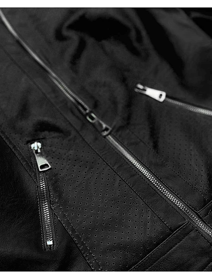 Černá bunda ramoneska z eko kůže model 15815169 - Z-DESIGN Černá bunda ramoneska z eko kůže model 15815169 - Z-DESIGN