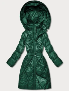 Zelený prošívaný kabát pro přechodné období s kapucí model 21808991 - MINORITY