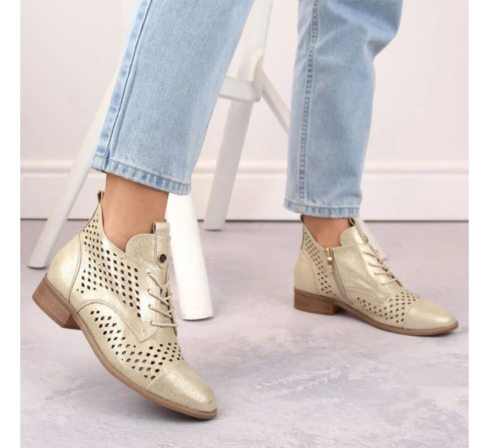 Ažurové boty W model 21939779 zlaté - Potocki