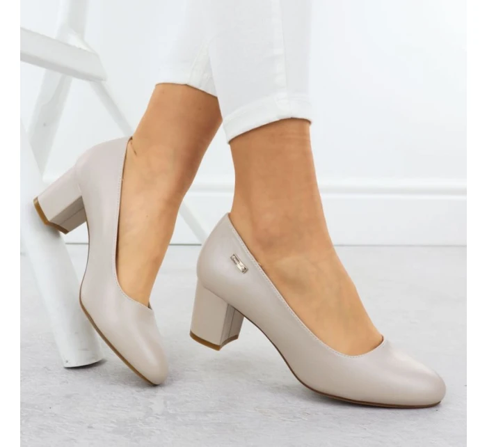 Lodičky Sergio Leone PB178 v nude farbe s ihlovým podpätkom