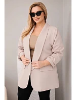 Dámské sako Plus Size elegantní tmavě béžová Dámské sako Plus Size elegantní tmavě béžová