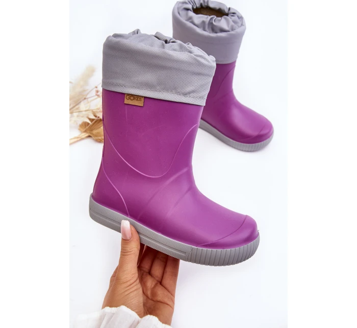 Dziecięce Kalosze Z Ocieplaczem Snow Wave Gokids 981 Fioletowe Dziecięce Kalosze Z Ocieplaczem Snow Wave Gokids 981 Fioletowe