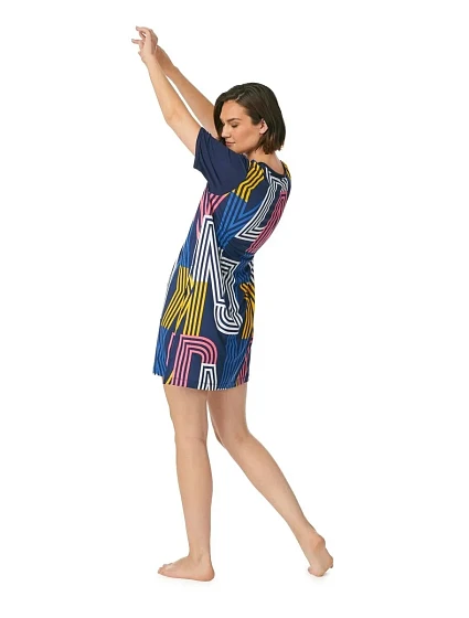 Dámská noční košile černá s potiskem model 20105779 - DKNY Dámská noční košile černá s potiskem model 20105779 - DKNY