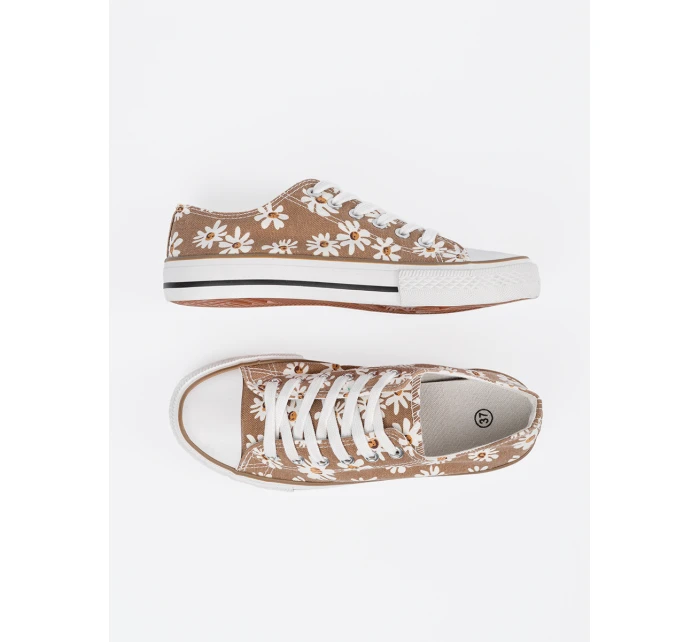 Výborné hnědé tenisky dámské bez podpatku Výborné hnědé tenisky dámské bez podpatku