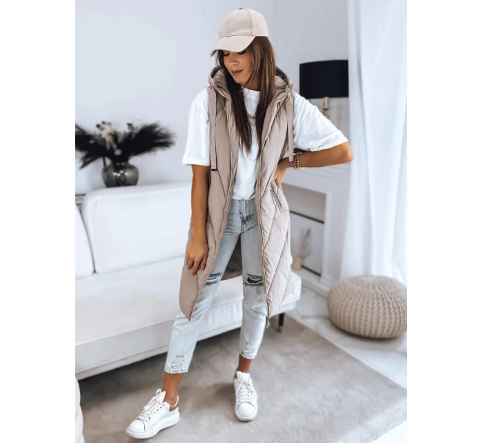 Dámská prošívaná vesta béžová Dstreet model 21966256 - FashionStreet