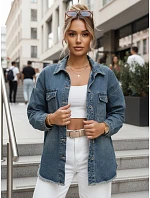 Dámská džínová košilová bunda modrá FashionStreet TY5683