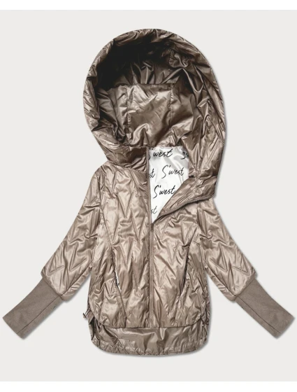 Dámska tenká pletená rebrovaná bunda Goodlookin beige (B8575-12)