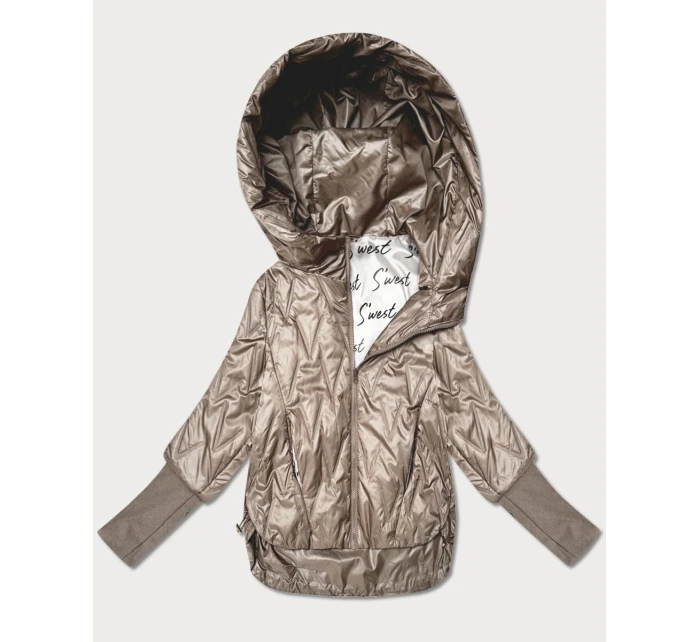 Dámska tenká pletená rebrovaná bunda Goodlookin beige (B8575-12)