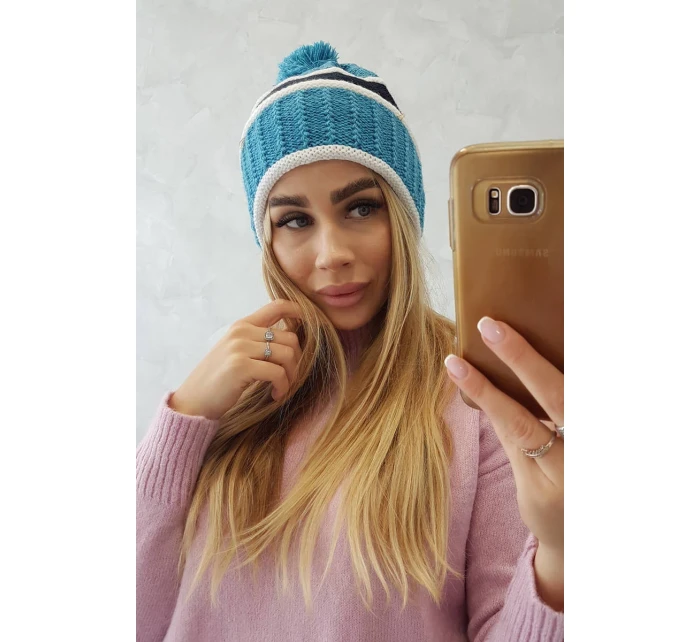 Dámska čiapka Kinga K297 tyrkysová+zelená Dámska čiapka Kinga K297 tyrkysová+zelená