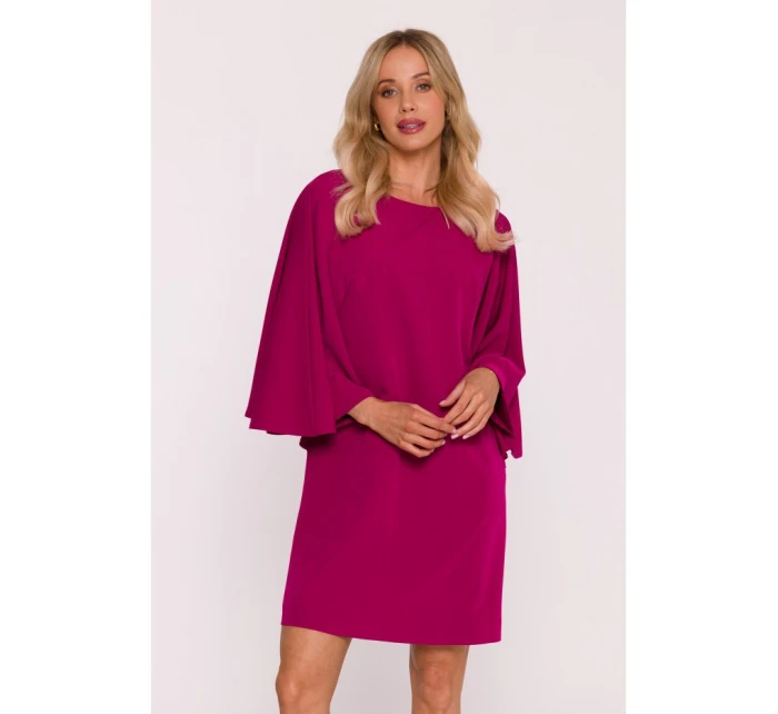 S426 Mini šaty s netopierími rukávmi - slivka S426 Mini šaty s netopierími rukávmi - slivka