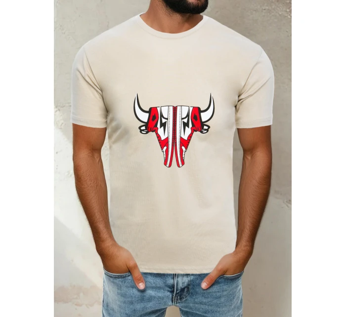 Pánské béžové tričko Dstreet model 21965083 - FashionStreet