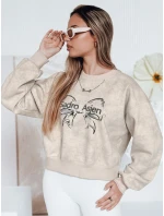 Dámska krátka nadrozmerná mikina s motívom kravaty DENVIS svetlo sivá FashionStreet BY1424