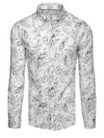 Pánska biela košeľa s listami FashionStreet DX2638