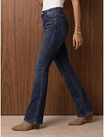 Dámské džíny s rozšiřujícími se nohavicemi a vysokým pasem, tmavě modré, FashionStreet UY3159 Dámské džíny s rozšiřujícími se nohavicemi a vysokým pasem, tmavě modré, FashionStreet UY3159