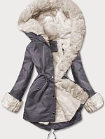 Parka s kožušinovou podšívkou grafitová (5M763-105)