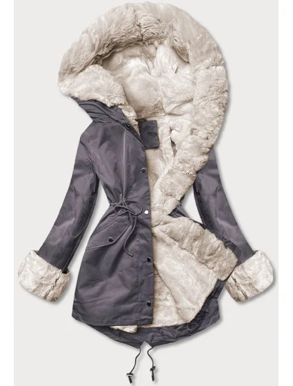Parka s kožušinovou podšívkou grafitová (5M763-105)