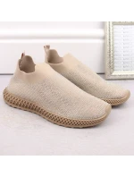 D&A W OLI257A béžová športová obuv so zirkónmi