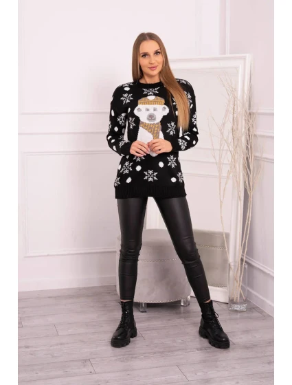 Vianočný sveter s medvedíkom čierny Vianočný sveter s medvedíkom čierny