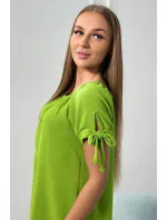 Šaty s viazaním na rukávoch pistáciovej farby