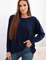 Dámsky sveter s dlhším chrbtom a vyrazenou hviezdou granát