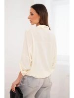 Dámská košile s  knoflíky a límcem žlutá model 22018650 - K-Fashion