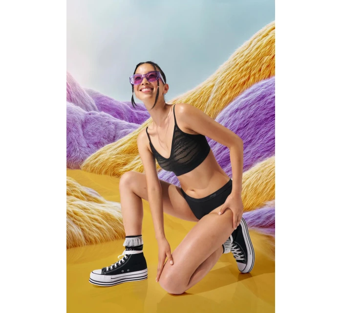 Dámska čipkovaná podprsenka FREE Evolve PU - BLACK - black 0004 - SLOGGI