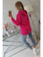 Tunika na zips s kapucňou Oversize fuchsiová