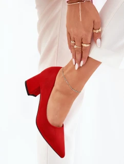 Czółenka Damskie Ze Szpiczastymi Noskami Na Słupku Czerwone Merinette