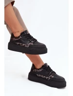 Damskie Sneakersy Na Platformie Big Star SS274358 Panterka Czarne Damskie Sneakersy Na Platformie Big Star SS274358 Panterka Czarne
