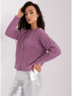 Sweter AT SW fioletowy model 18959471 - FPrice Sweter AT SW fioletowy model 18959471 - FPrice