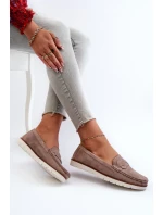 Dámske mokasíny z ekologického semišu, tmavobéžové Nestalia Dámske mokasíny z ekologického semišu, tmavobéžové Nestalia