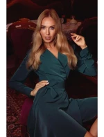 Dámske šaty M487 Tmavo zelená - MOE Dámske šaty M487 Tmavo zelená - MOE