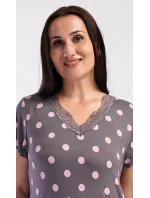 Dámska nočná košeľa s krátkym rukávom Polka dots Dámska nočná košeľa s krátkym rukávom Polka dots