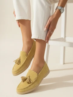 Dámske žlté semišové mokasíny FashionStreet ZY1342