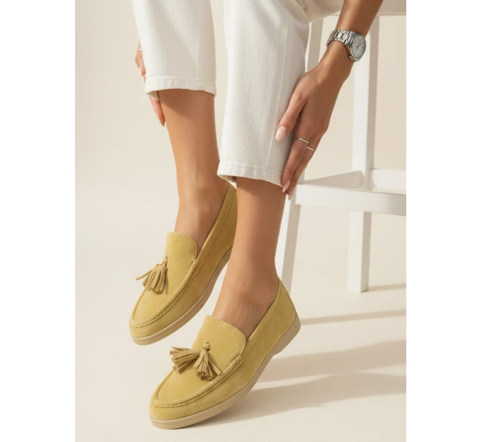 Dámské žluté semišové mokasíny Dstreet model 21996105 - FashionStreet