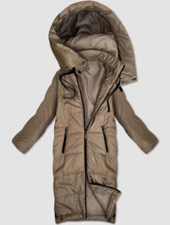 Béžová dlhá ľahko zateplená dámska bunda S'West (B8510-12)