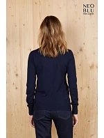 Women Dámský svetr s výstřihem do V deep black model 22500686 - NEOBLU Women Dámský svetr s výstřihem do V deep black model 22500686 - NEOBLU