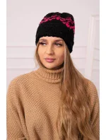 Dámska čiapka Kira K374 black+pink Dámska čiapka Kira K374 black+pink