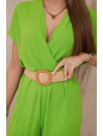 Kombinéza s ozdobným pásom Pistáciová
