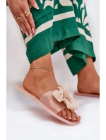 Transparentne Płaskie Klapki Damskie Ze Sztucznym Kwiatem Nude Vobetta Transparentne Płaskie Klapki Damskie Ze Sztucznym Kwiatem Nude Vobetta